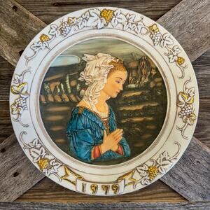 Vintage 1979 "Adoration" Plate Virgin Mary by Lippi, #3750 of 5000, Roman Inc.
